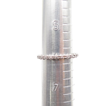 925 Sterling Silver Real Round-Cut Diamond Eternity Stackable Band Ring Size 6