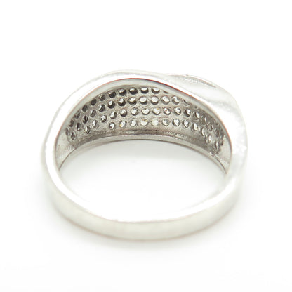 925 Sterling Silver Pave C Z Ring Size 7
