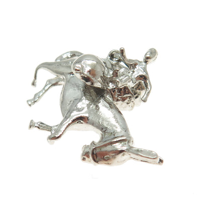 925 Sterling Silver Antique Art Deco Nomad Donkey Rider Charm Pendant