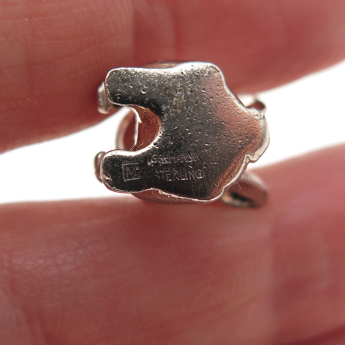 925 Sterling Silver Vintage Germany Bunny 3D Mini Charm Pendant