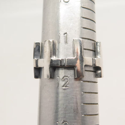 925 Sterling Silver Vintage Cross Band Ring Size 11.5