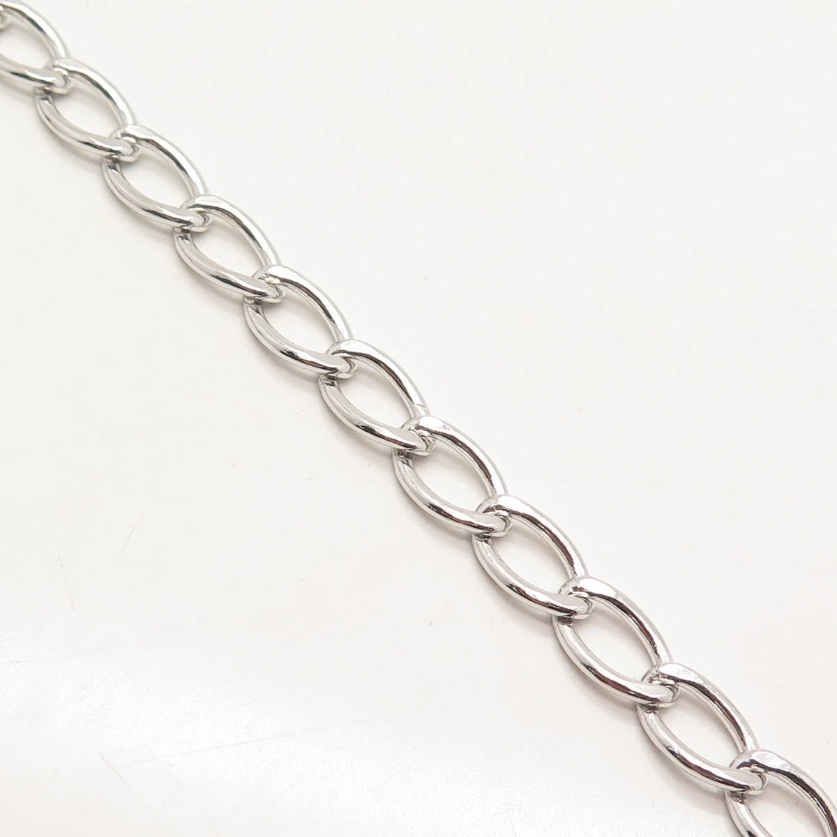 925 Sterling Silver Vintage Cable Link Bracelet 7.25"