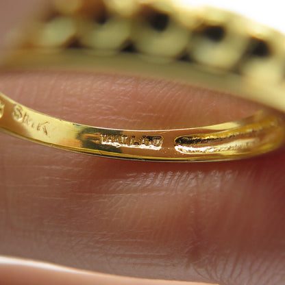 SMK 925 Sterling Silver Gold Plated Beaded Ring Size 7