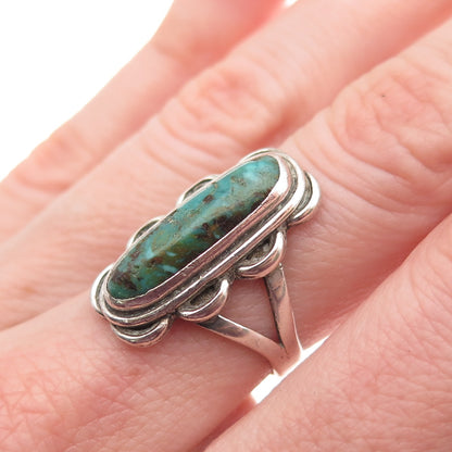 Old Pawn Sterling Silver Vintage Southwestern Royston Turquoise Ring Size 6.5
