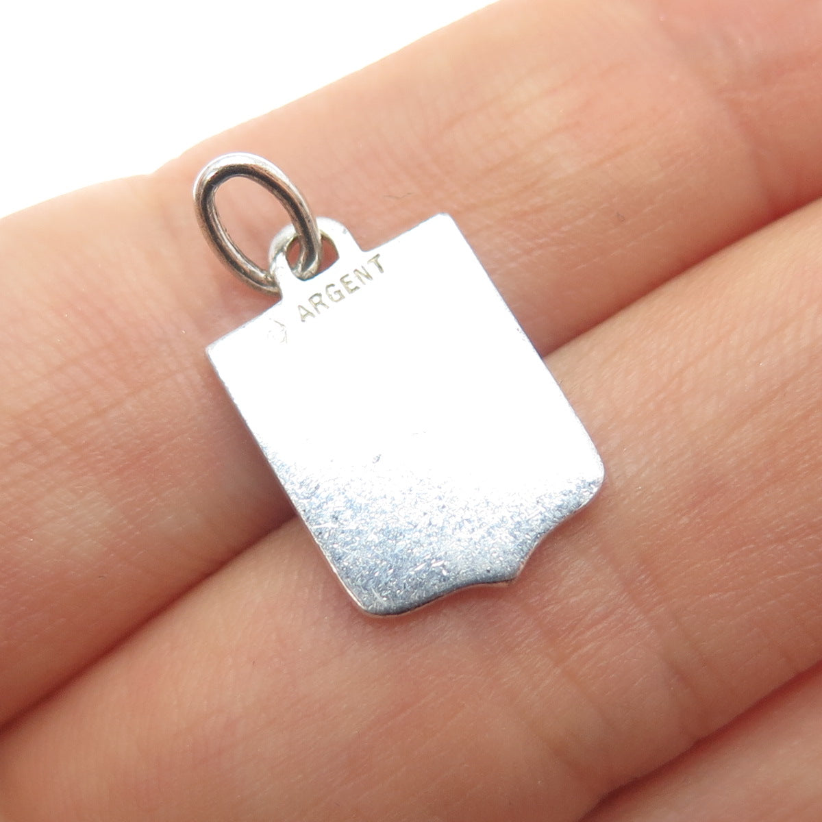 800 Silver Vintage France Enamel Monaco Coat of Arms Minimalist Charm Pendant