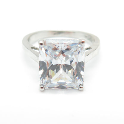 SAMARA SJD 925 Sterling Silver Radiant-Cut C Z Promise Ring Size 8
