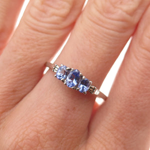 Chuck Clemency 925 Sterling Silver Real Oval-Cut Tanzanite Ring Size 8