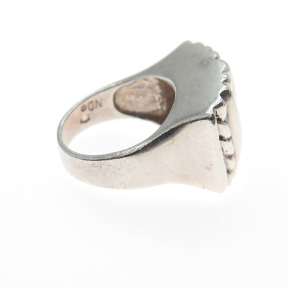 925 Sterling Silver Vintage Modernist Roped Ring Size 6.5