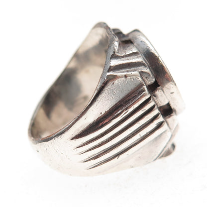 925 Sterling & 900 Silver Antique 1890-1917 Peru 1/2 Dinero Coin Ring Size 9.25