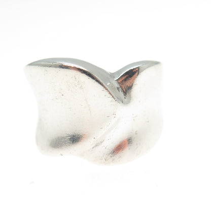 925 Sterling Silver Vintage Modernist Overlap Ring Size 5.75