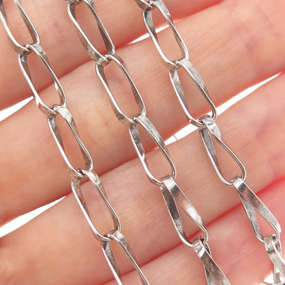 830S Silver Vintage Scandinavian Modernist Twisted Chain Necklace 16"