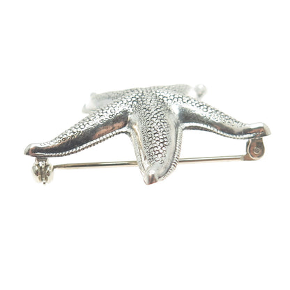BEAU 925 Sterling Silver Antique Art Deco Starfish Pin Brooch