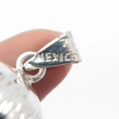 925 Sterling Silver Vintage Mexico Globe Harmony Ball Pendant