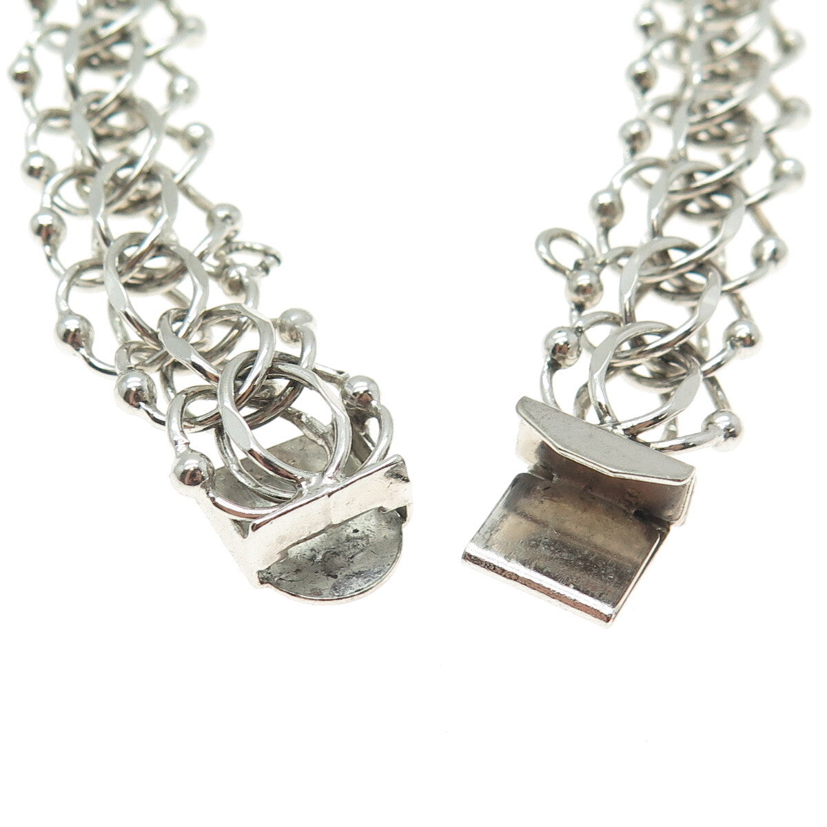 TOWN & COUNTRY 925 Sterling Silver Vintage Bismark Link Bracelet 6.75"