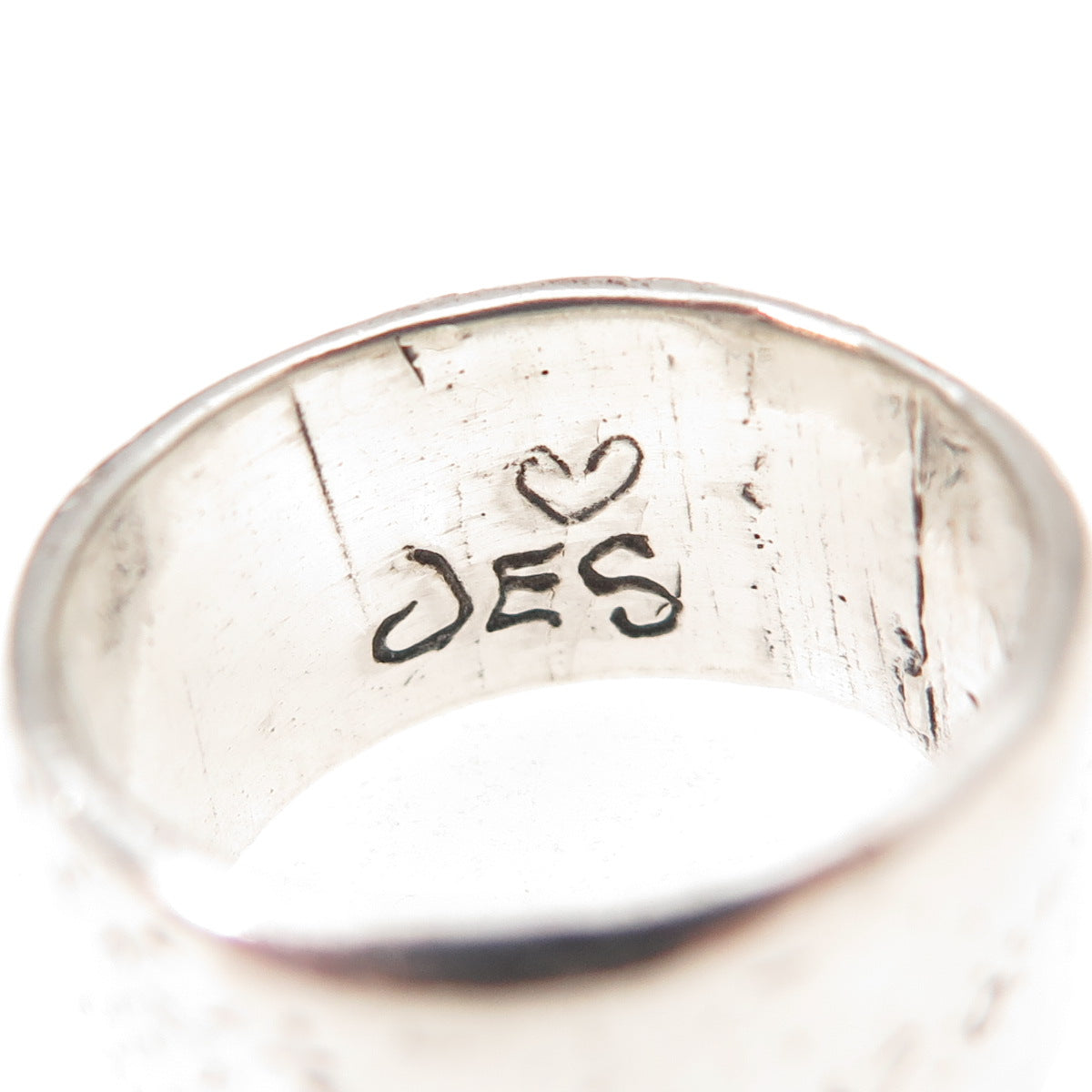 Jes Maharry 925 Sterling Silver Vintage Grow Strong Wide Band Ring Size 9.25