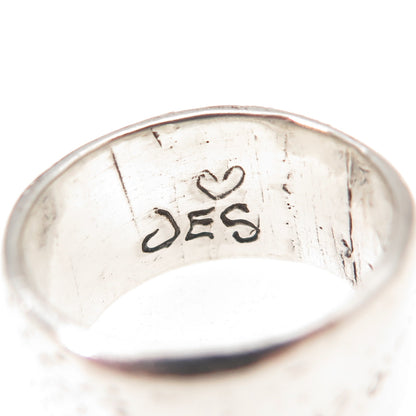 Jes Maharry 925 Sterling Silver Vintage Grow Strong Wide Band Ring Size 9.25