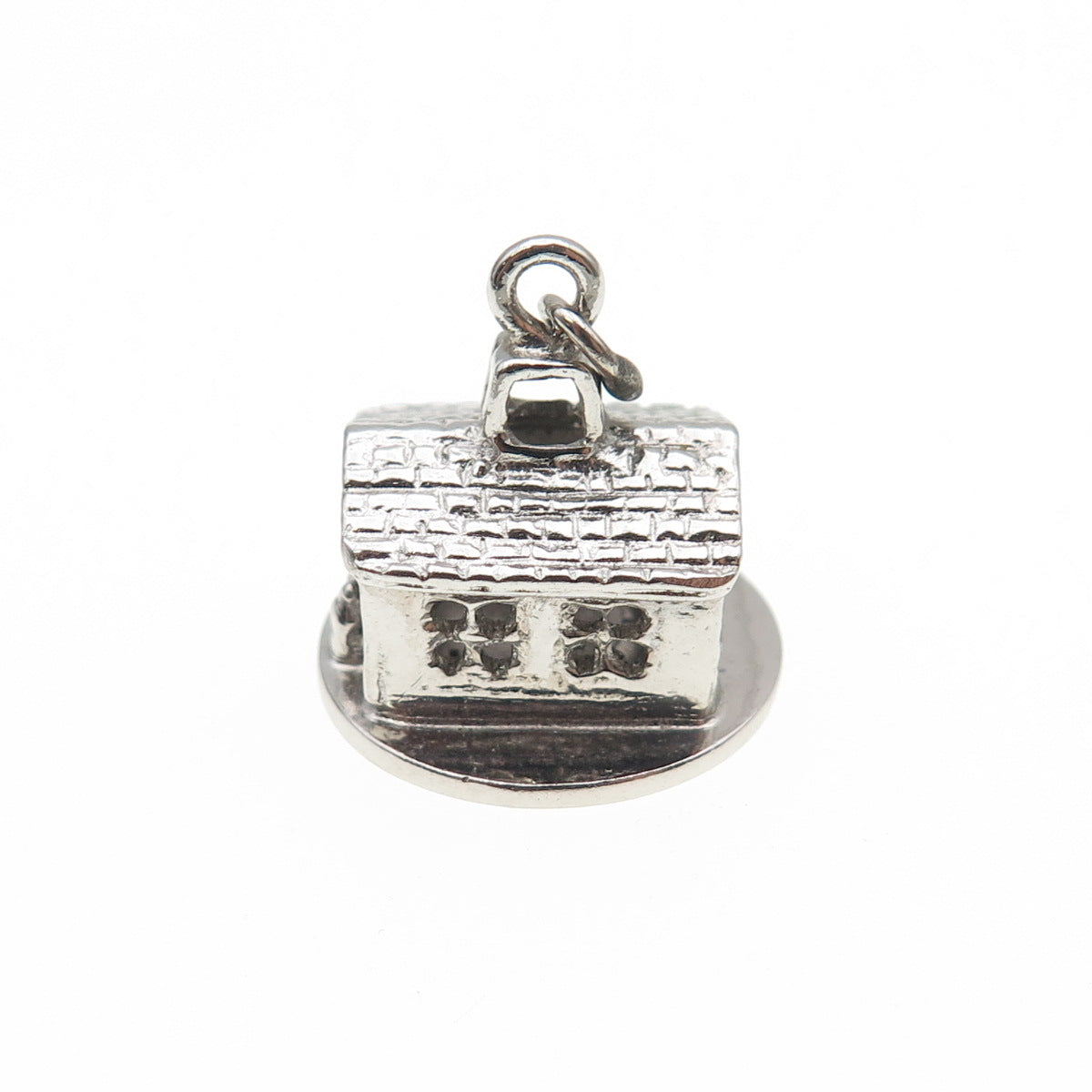 CHARM CRAFT 925 Sterling Silver Vintage Old House Mini 3D Pendant