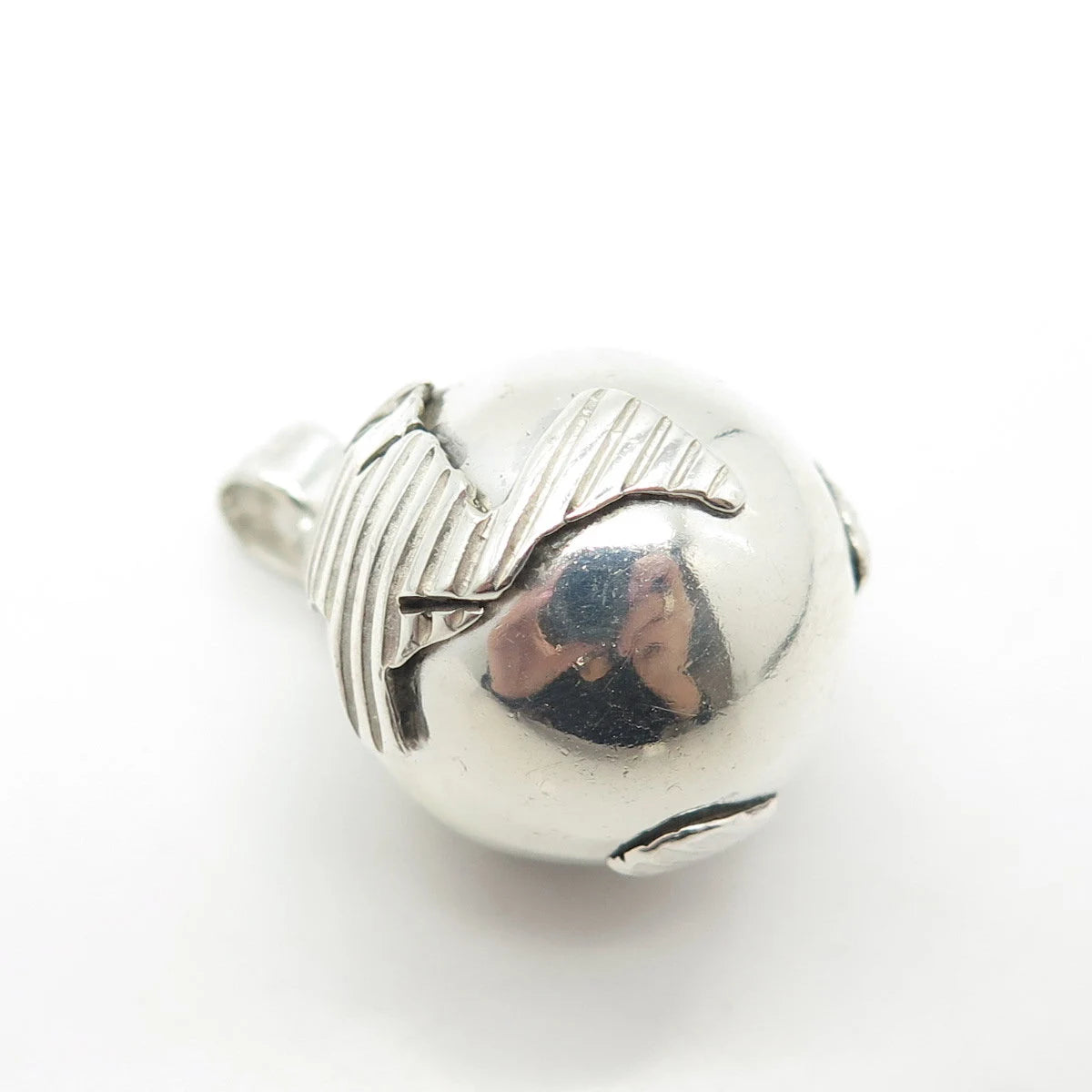 925 Sterling Silver Vintage Mexico Globe Pendant