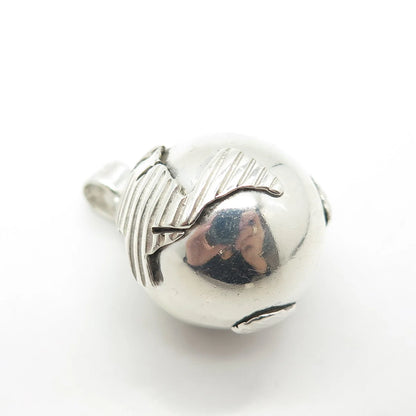 925 Sterling Silver Vintage Mexico Globe Pendant