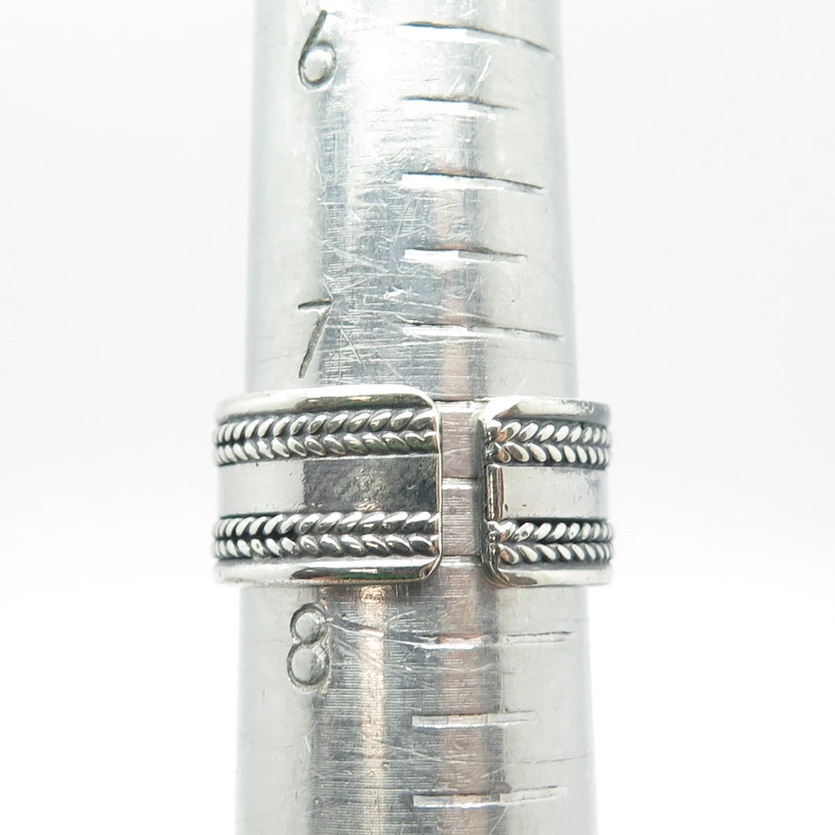 925 Sterling Silver Vintage Wheat Adjustable Ring Size 7.75