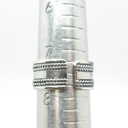 925 Sterling Silver Vintage Wheat Adjustable Ring Size 7.75