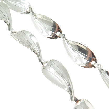HERMANN SIERSBOL 925S Sterling Silver Vintage Denmark Petal Chain Necklace 16"