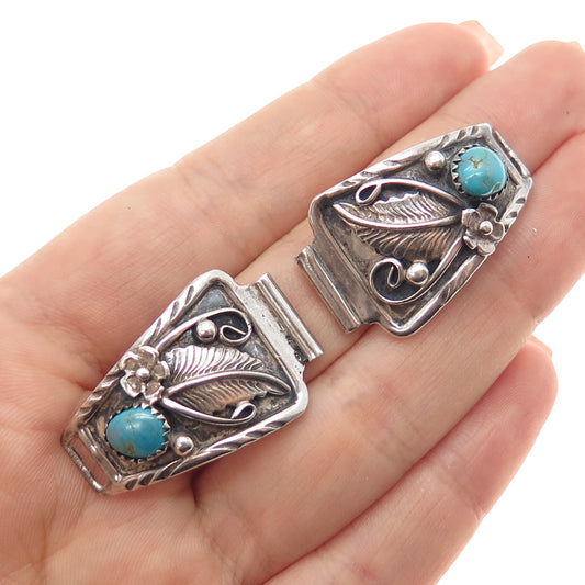 Fannie Platero Navajo & Oryx Co. Old Pawn Sterling Silver Turquoise Watch Band