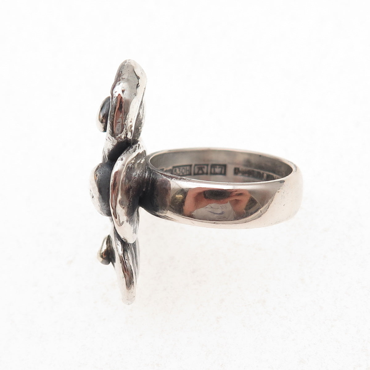 Kultateollisuus Ky 830H Silver Vintage 1972 Finland Modernist Ring Size 6.5