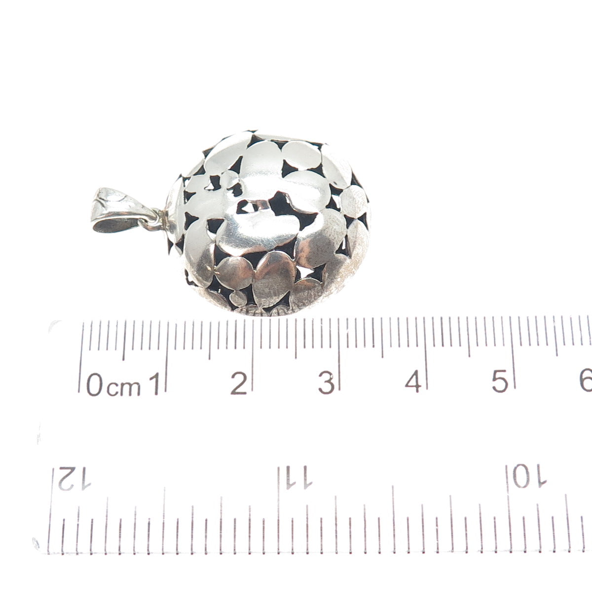 925 Sterling Silver Vintage Pebble / Kali Dome Pendant