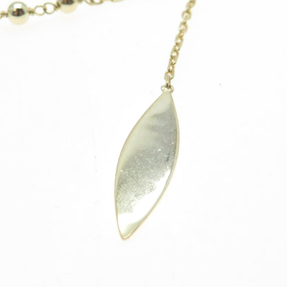 925 Sterling Silver Gold Plated Ball By The Yard Lariat Chain Necklace 20-22"