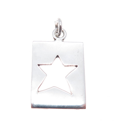 NALDO 925 Sterling Silver Vintage Star Tag Charm Pendant