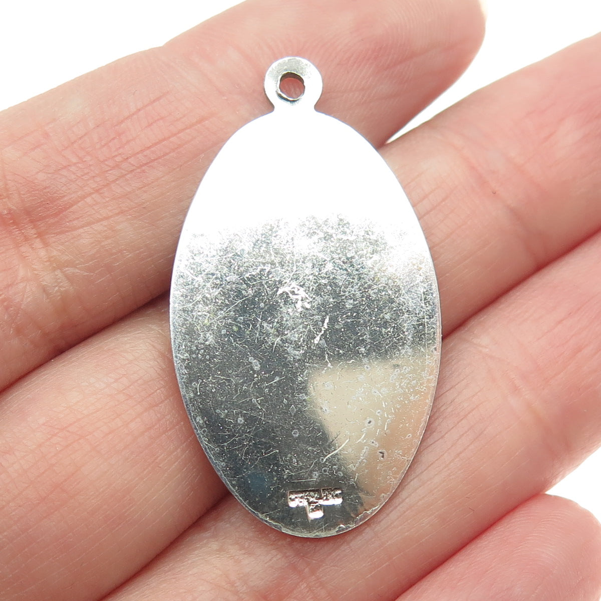 925 Sterling Silver Antique Art Deco St. Christopher Medal Religious Pendant