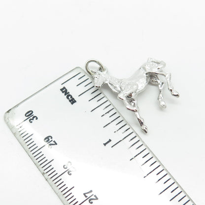 925 Sterling Silver Vintage Racing Horse Charm Pendant