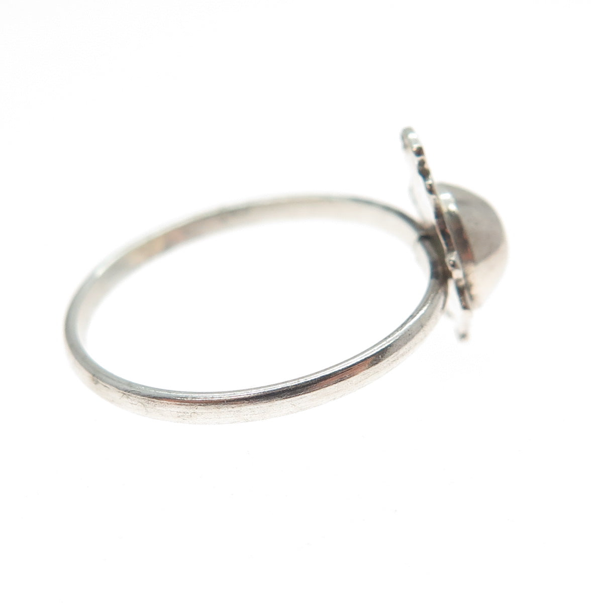 925 Sterling Silver Vintage Modernist Ball Ring Size 5.75