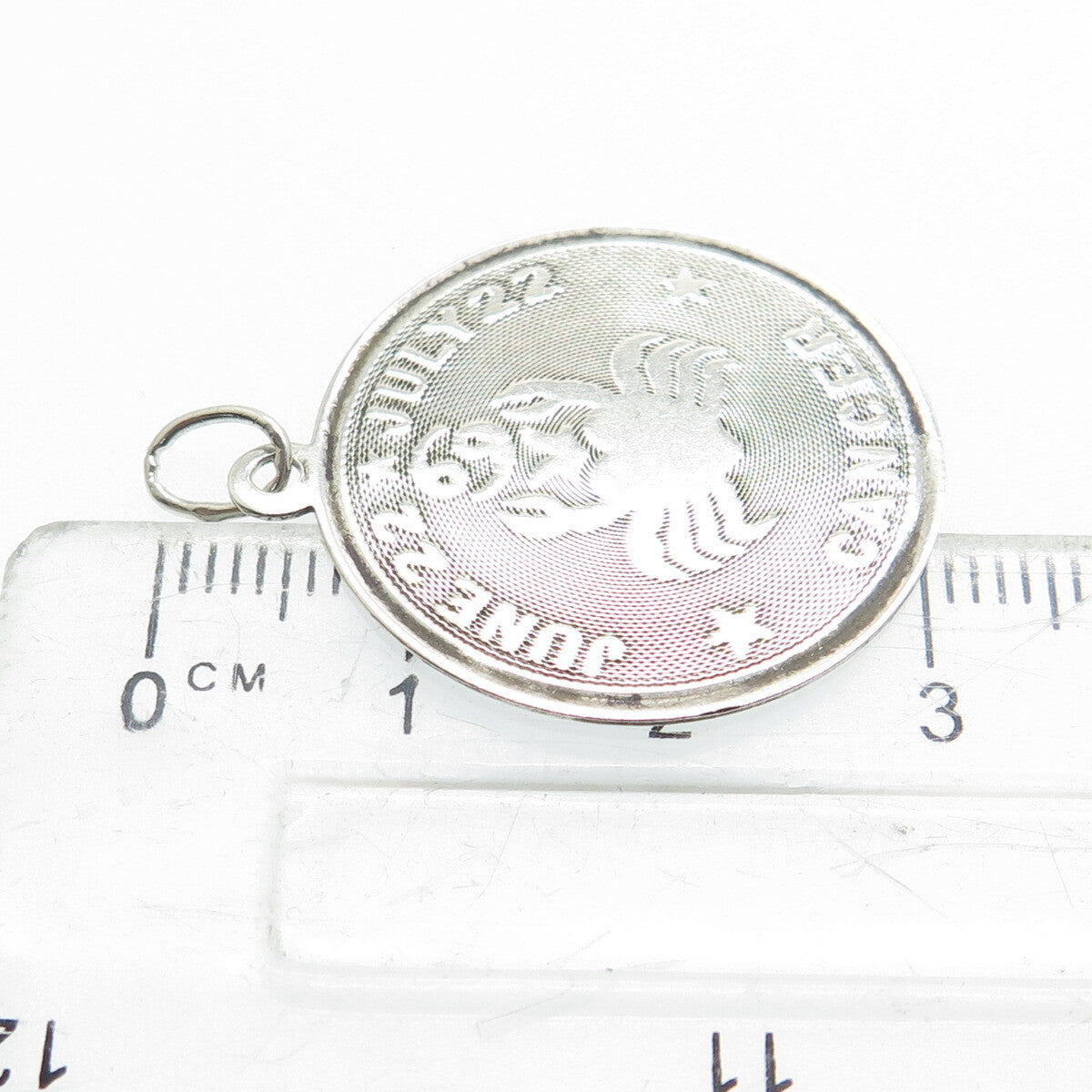 925 Sterling Silver Vintage M&M Cancer Zodiac Sign Charm Pendant