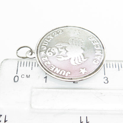 925 Sterling Silver Vintage M&M Cancer Zodiac Sign Charm Pendant