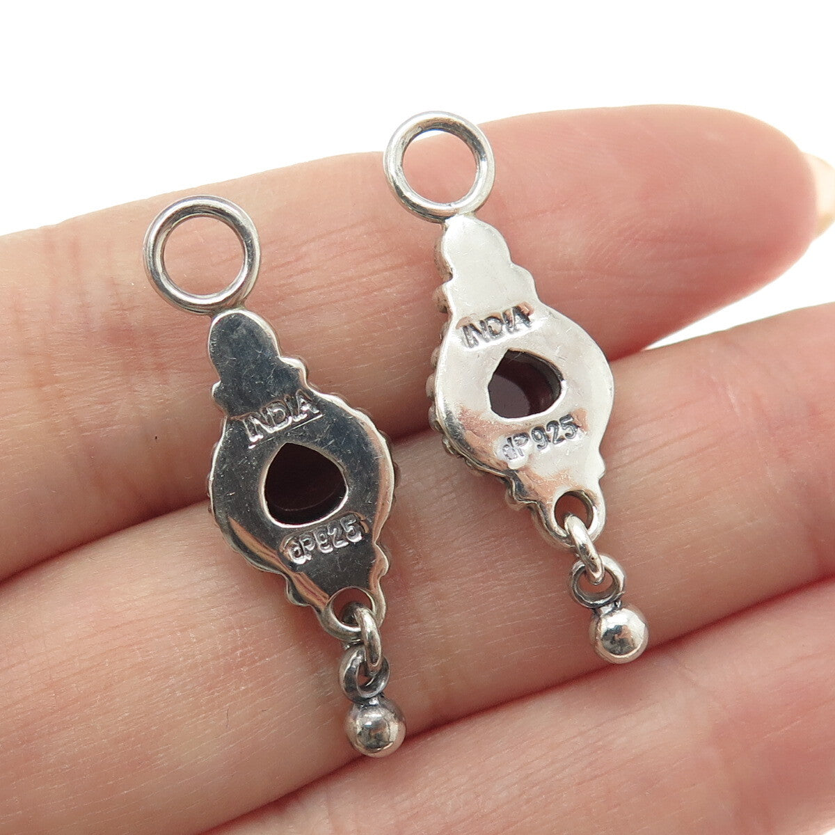 DOUG PAULUS 925 Sterling Silver Vintage Tourmaline Gem Beaded Jacket Earrings