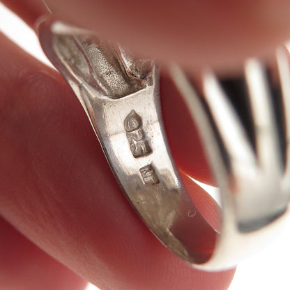 Chapal Zenray 925 Sterling Silver Vintage Modernist Oxidized Ring Size 8