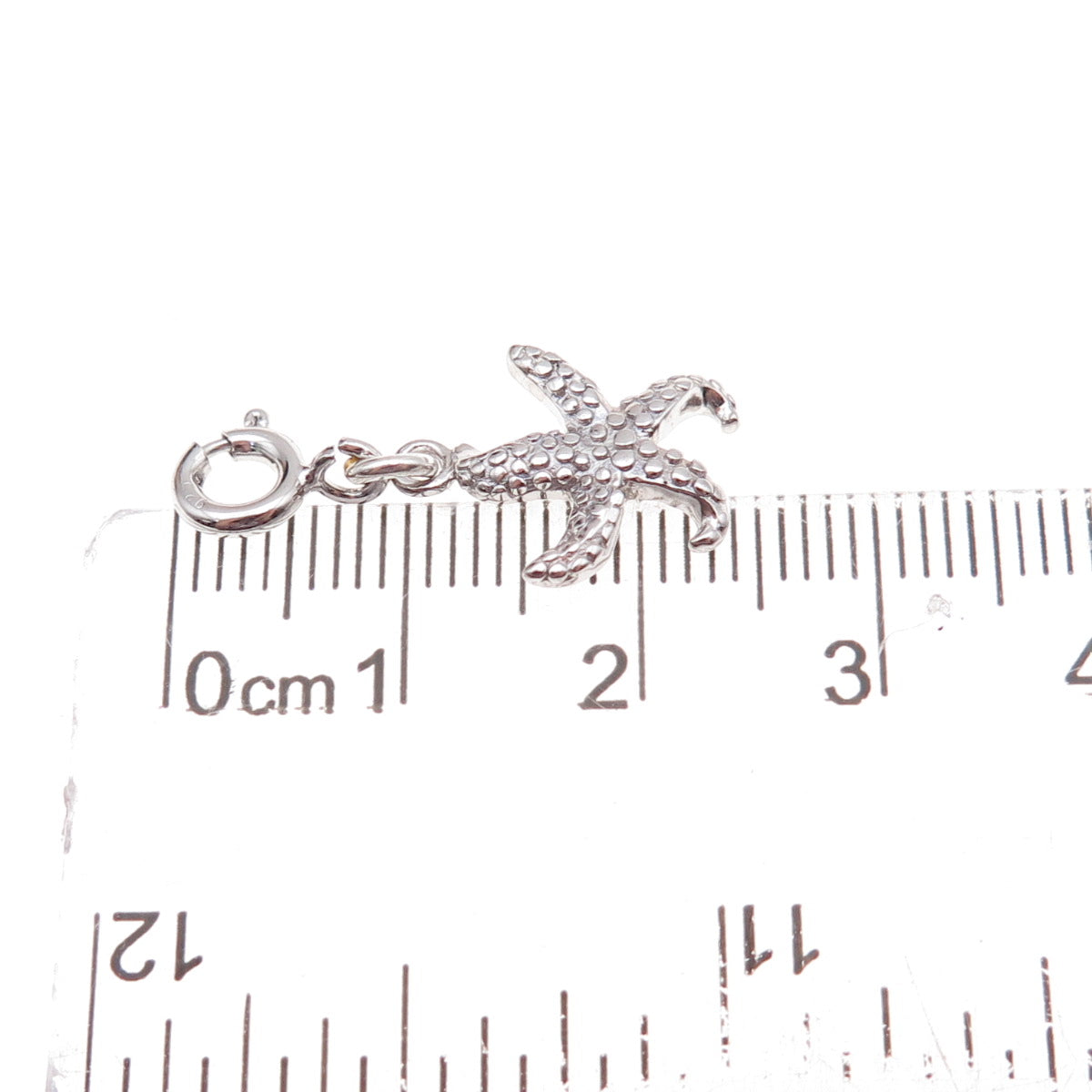 925 Sterling Silver Starfish Spring Ring Lock Charm Pendant