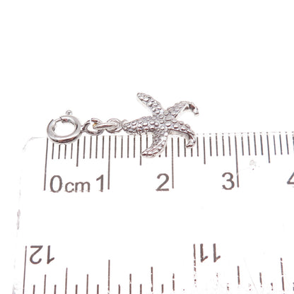 925 Sterling Silver Starfish Spring Ring Lock Charm Pendant