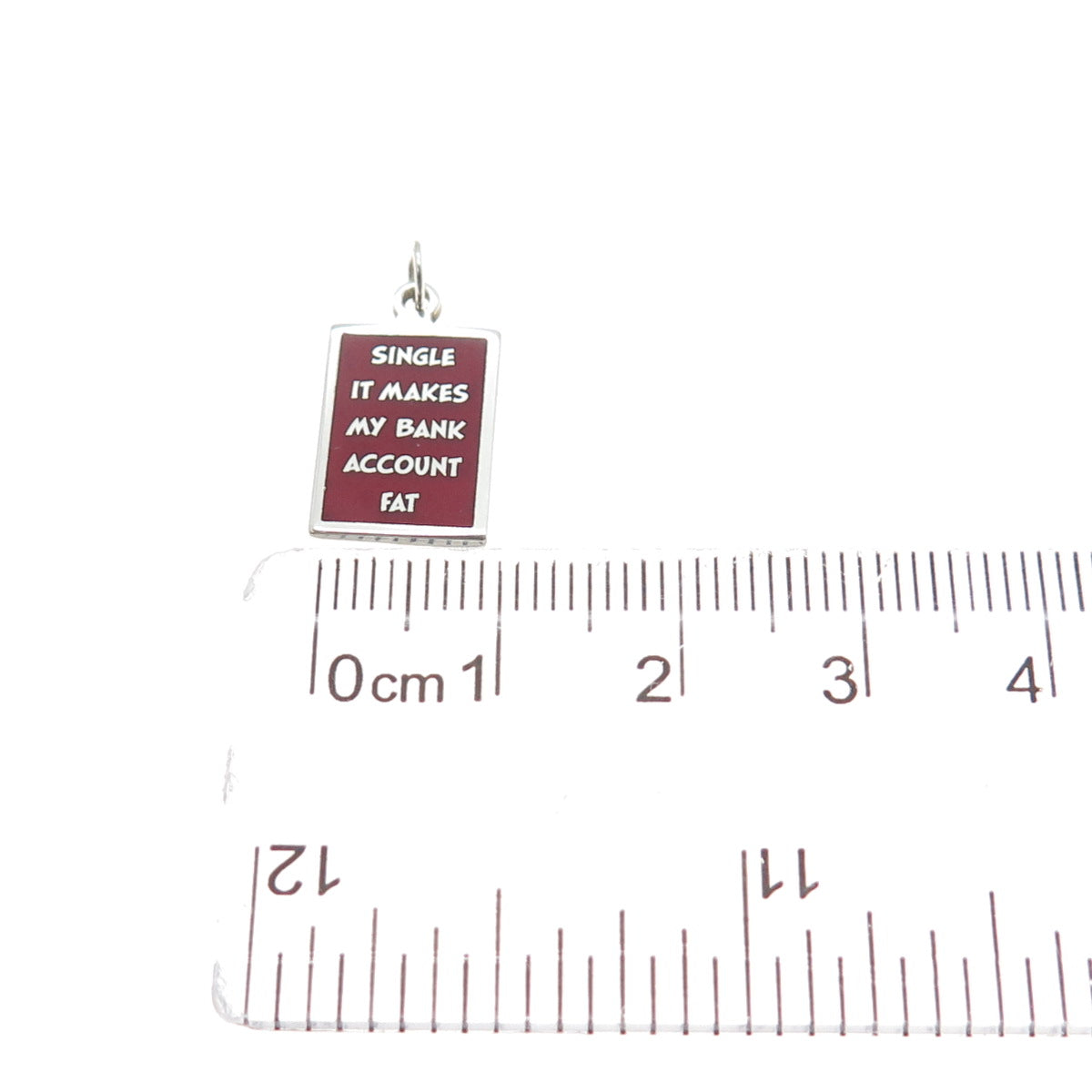 925 Sterling Red Enamel Single It Makes My Bank Account Fat Minimalist Pendant