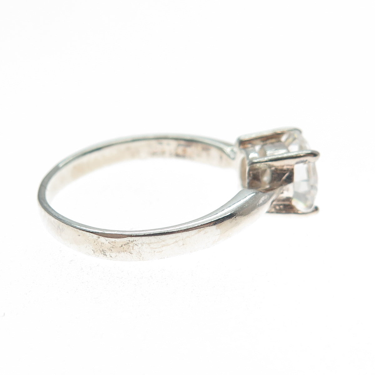 CHAPAL ZENRAY 925 Sterling Silver Round-Cut C Z Engagement Ring Size 6