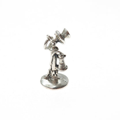 CELLINI 925 Sterling Silver Antique Retro Candlestick Phone Mini Charm Pendant