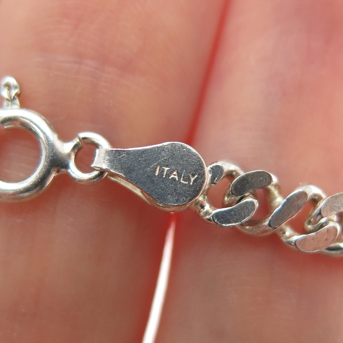 925 Sterling Silver Vintage Italy Infinity Link Bracelet 7.75"