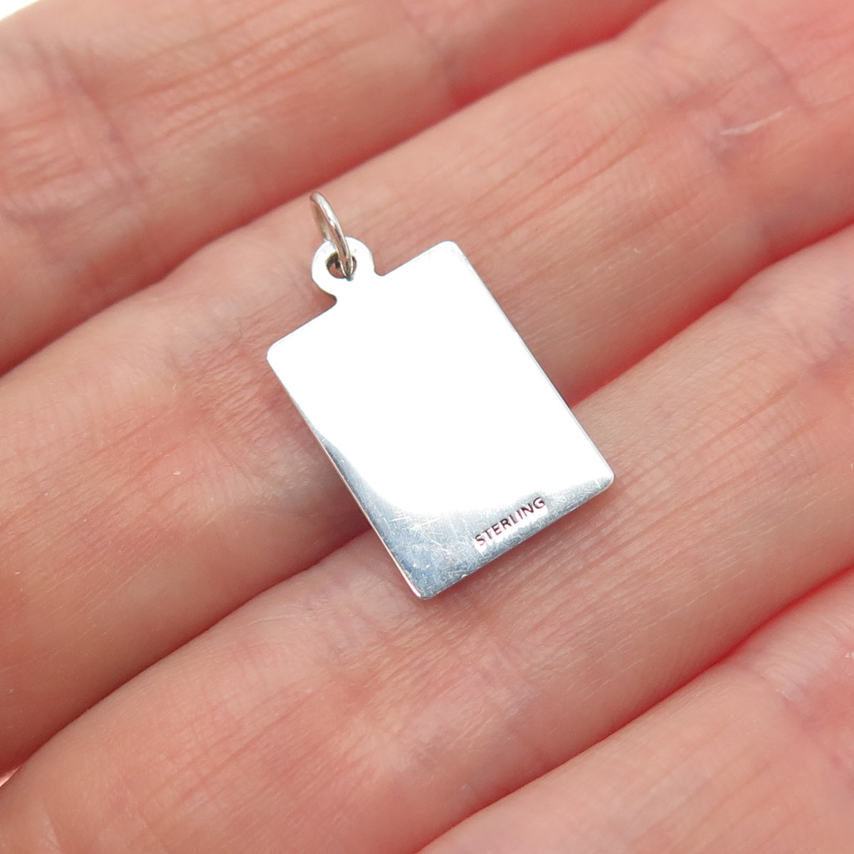 925 Sterling Silver Enamel How Beautiful & Pretty I Am Minimalist Charm Pendant