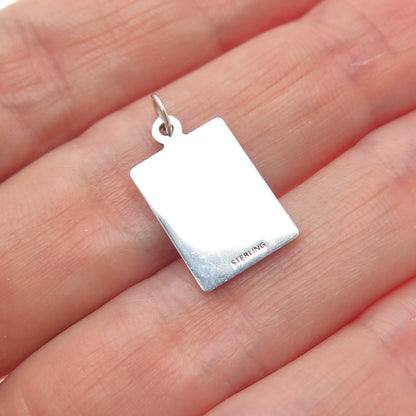 925 Sterling Silver Enamel How Beautiful & Pretty I Am Minimalist Charm Pendant