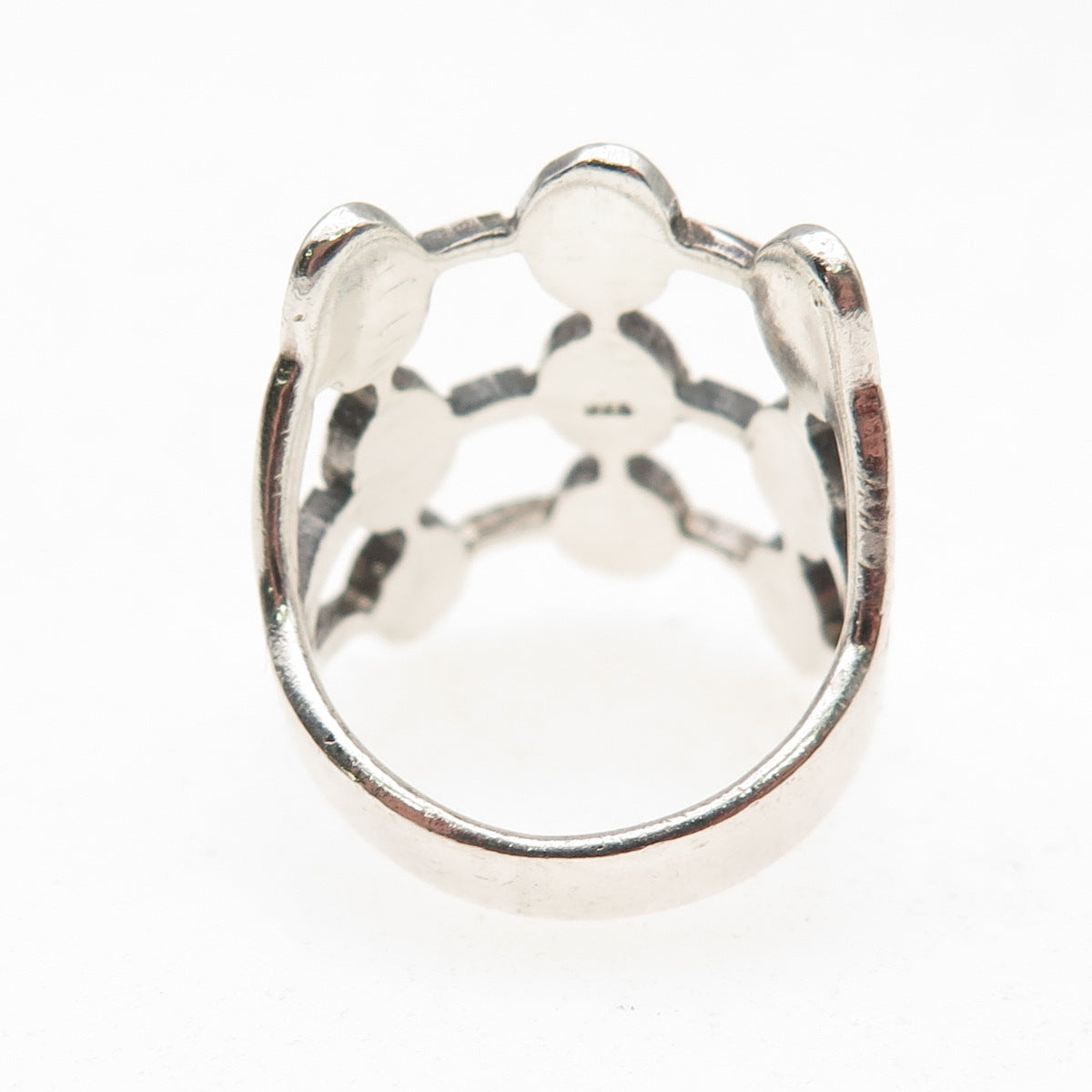 925 Sterling Silver Vintage Modernist Oxidized Ring Size 6.25