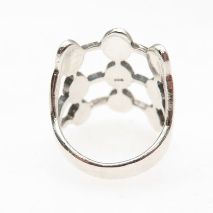 925 Sterling Silver Vintage Modernist Oxidized Ring Size 6.25