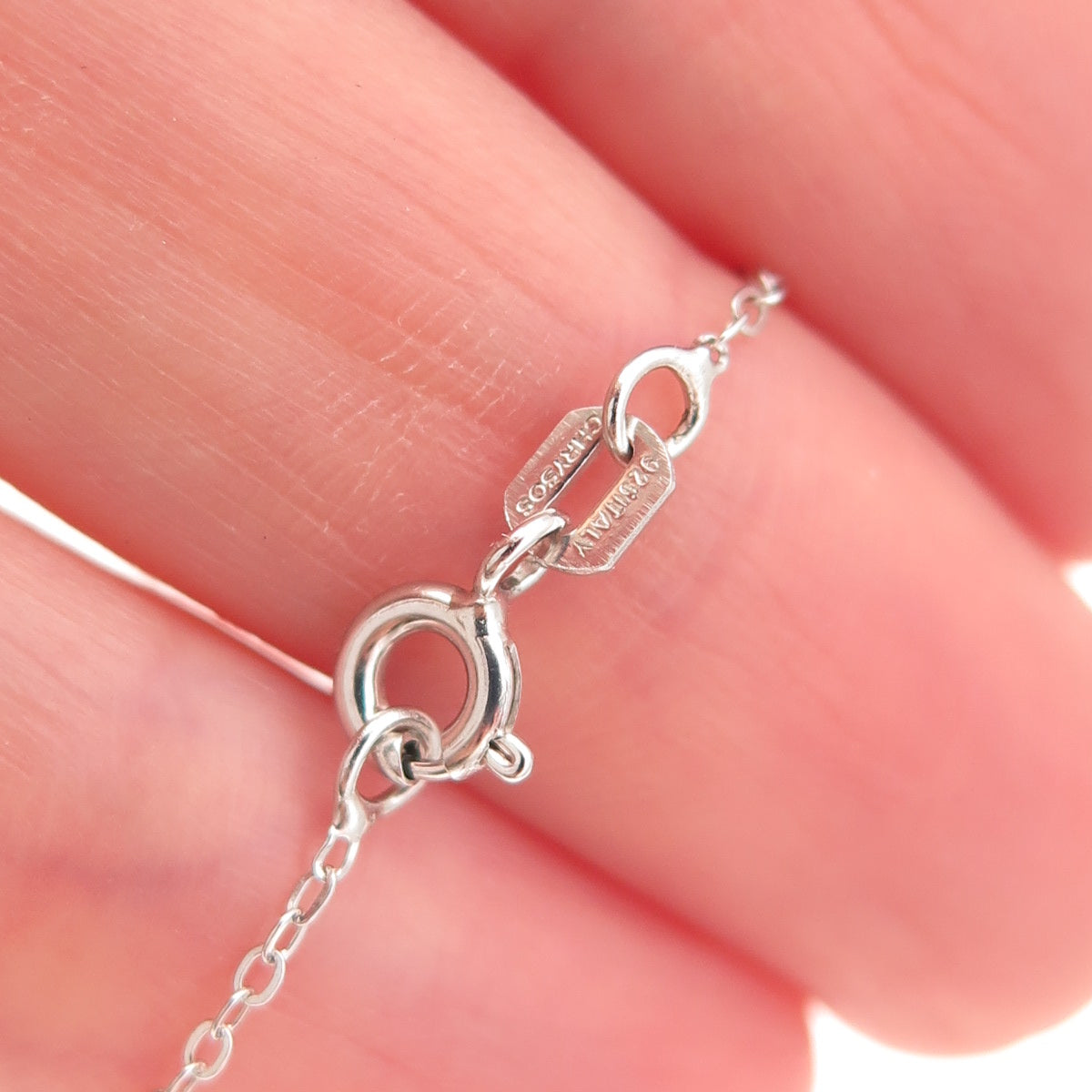 Chuck Clemency 925 Sterling Silver Real Green Amethyst Cable Chain Necklace 20"