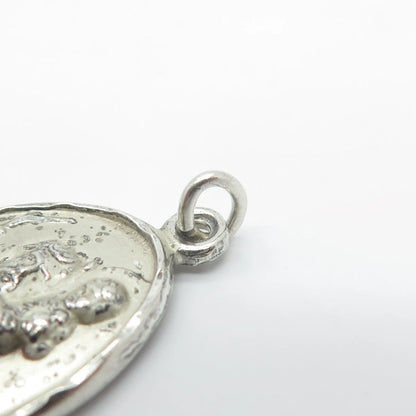 925 Sterling Silver Vintage Hayward St. Christopher Religious Pendant
